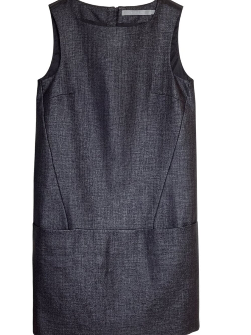 Luxe Tiger of Sweden Metallic Grey Structured Lined Dress Sleeveless Minimalist
